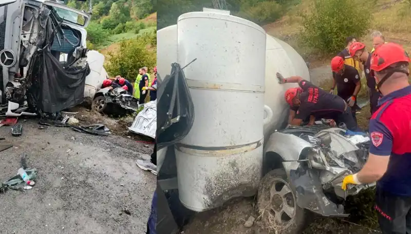 Beton Mikserinin Kazası: Otomobilin Üzerine Devrildi, Bir Ölü ve Bir Yaralı Var